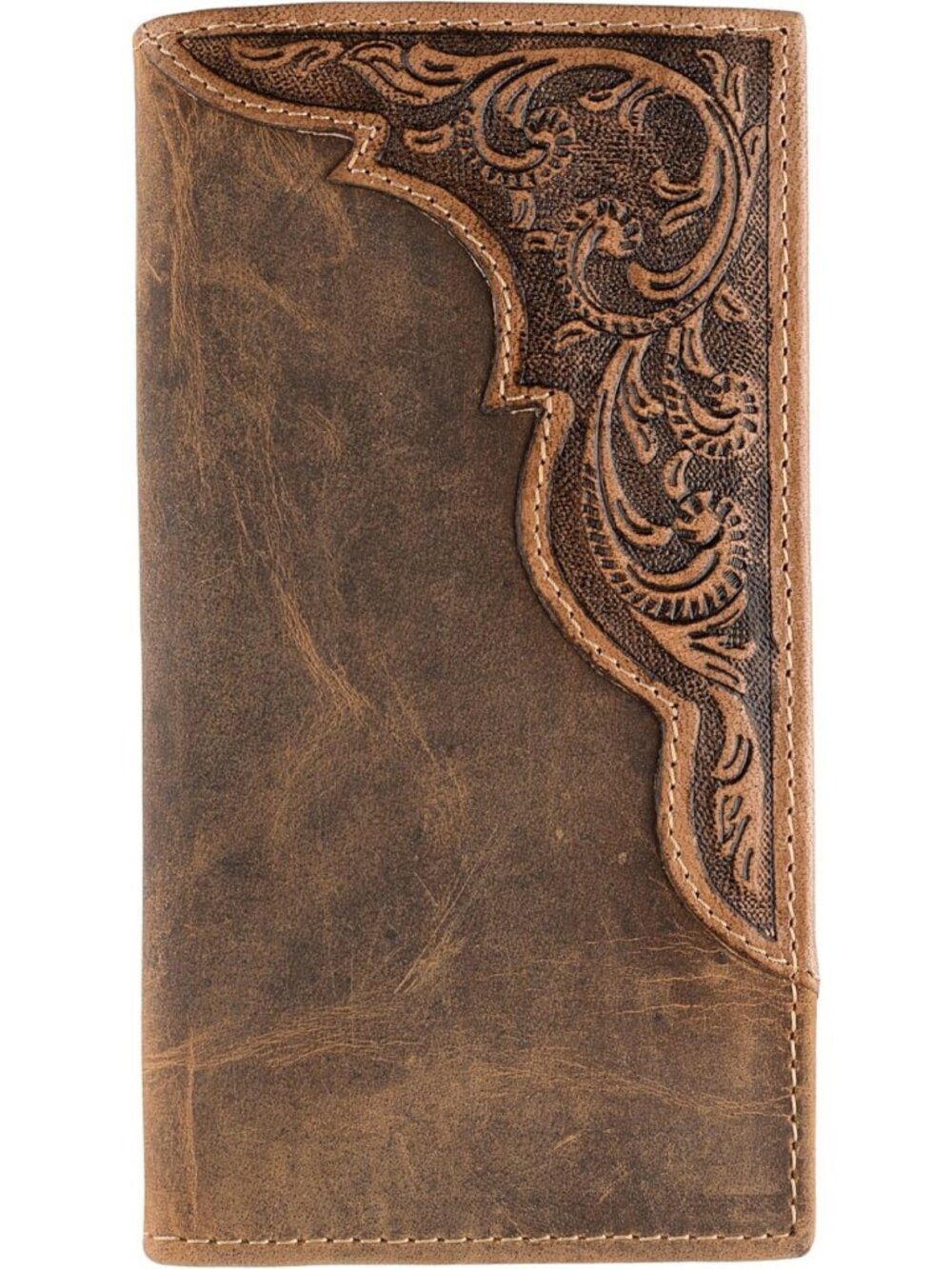 Vintage Genuine Leather Long Bifold Wallet for Men | RFID Protection, Brown